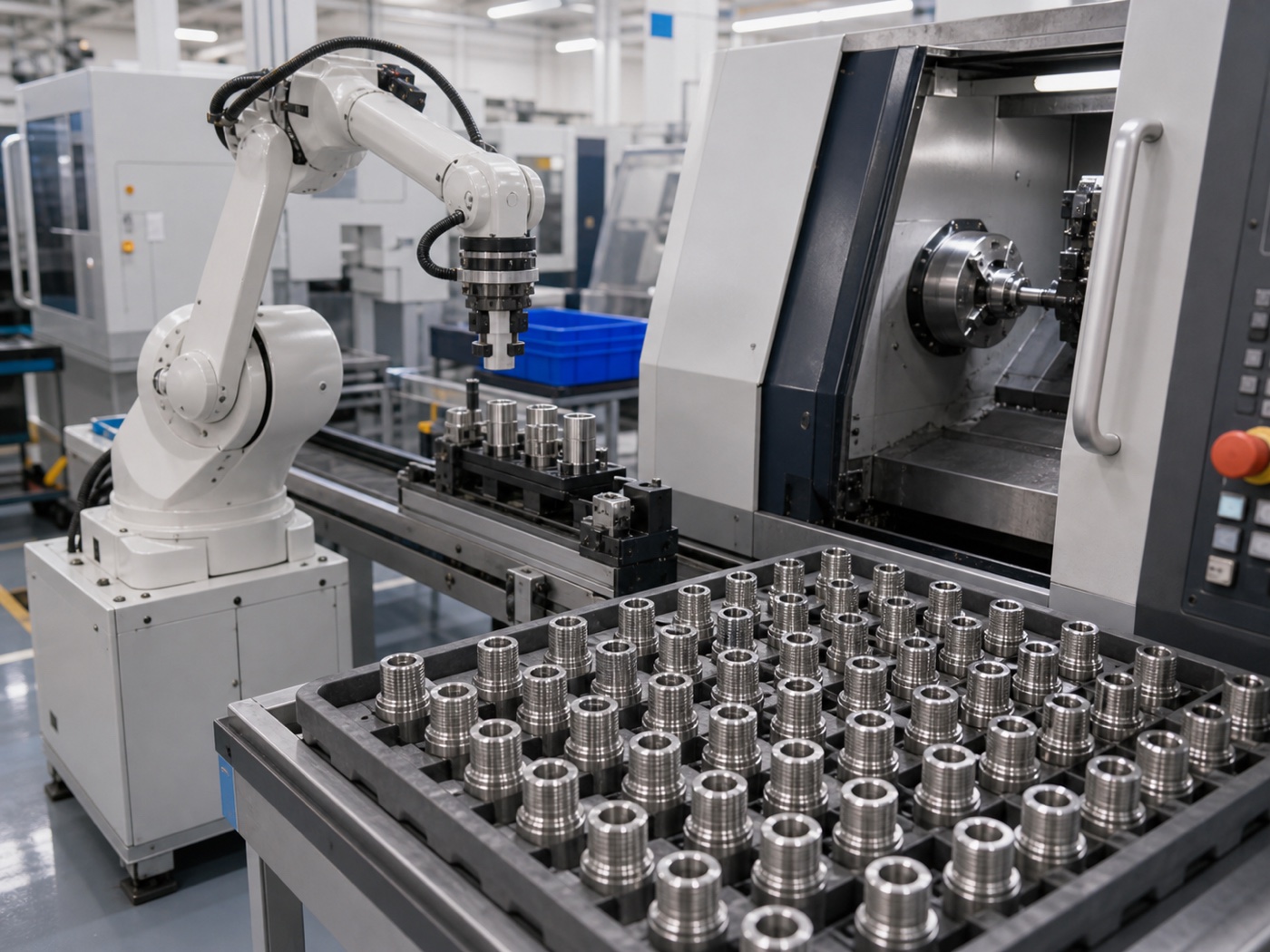 Automated machining cell for small metal parts